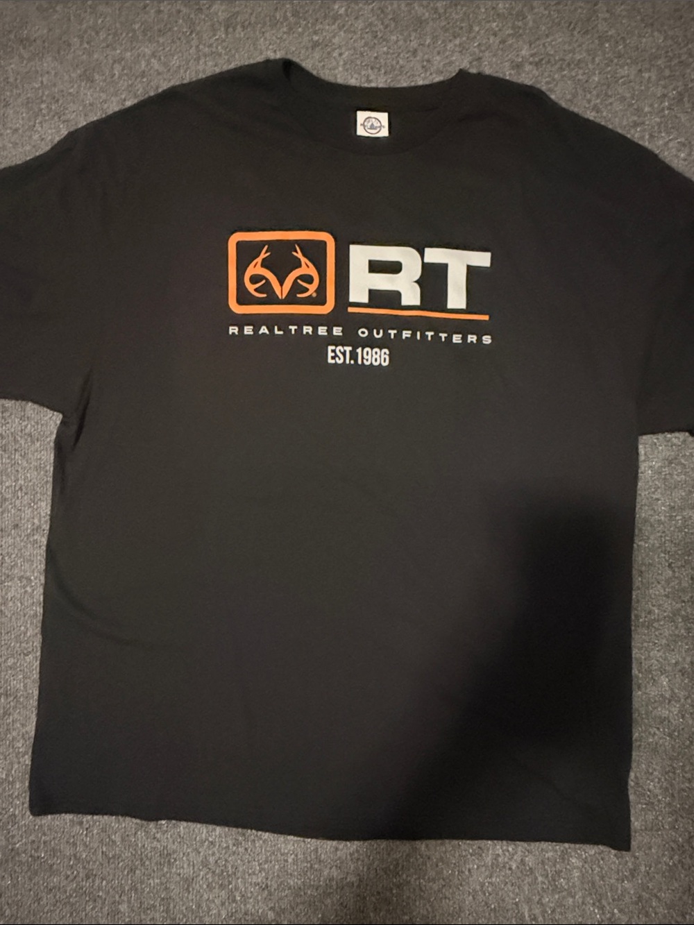 Delta Black T-Shirt with Orange and White RT Graphic